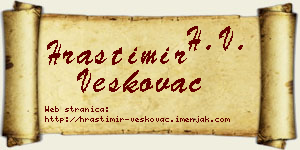 Hrastimir Veškovac vizit kartica
